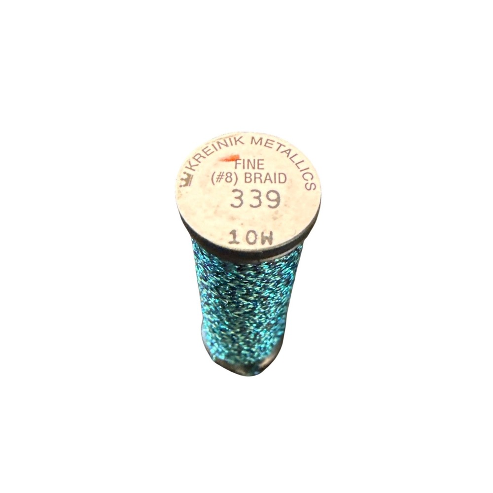 Kreinik Fine #8 Braid 339 Tropical Teal New Metallic Embroidery Thread 10M